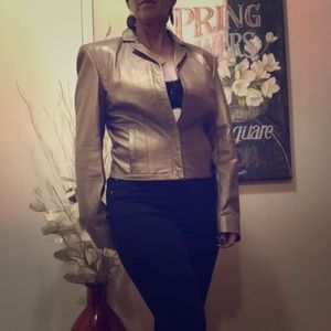 Worth Metallic Leather Jacket